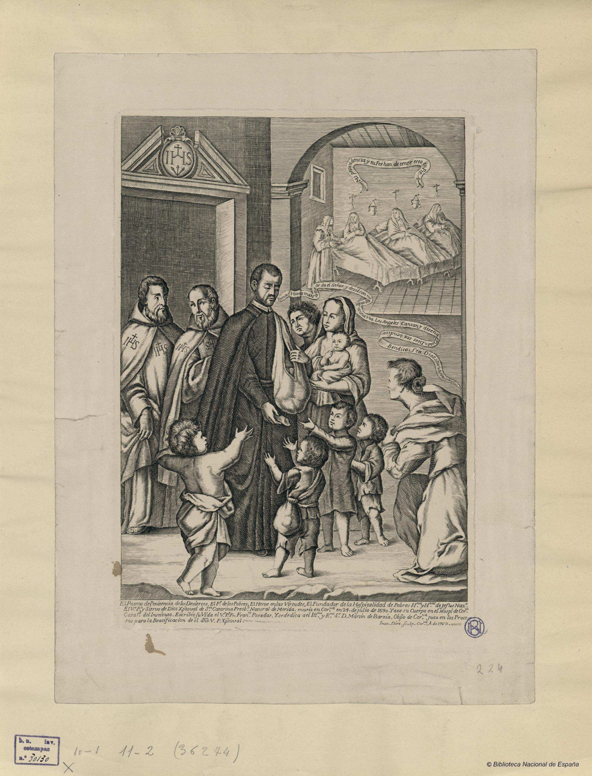 Cristóbal de Santa Catalina repartiendo pan a los pobres
