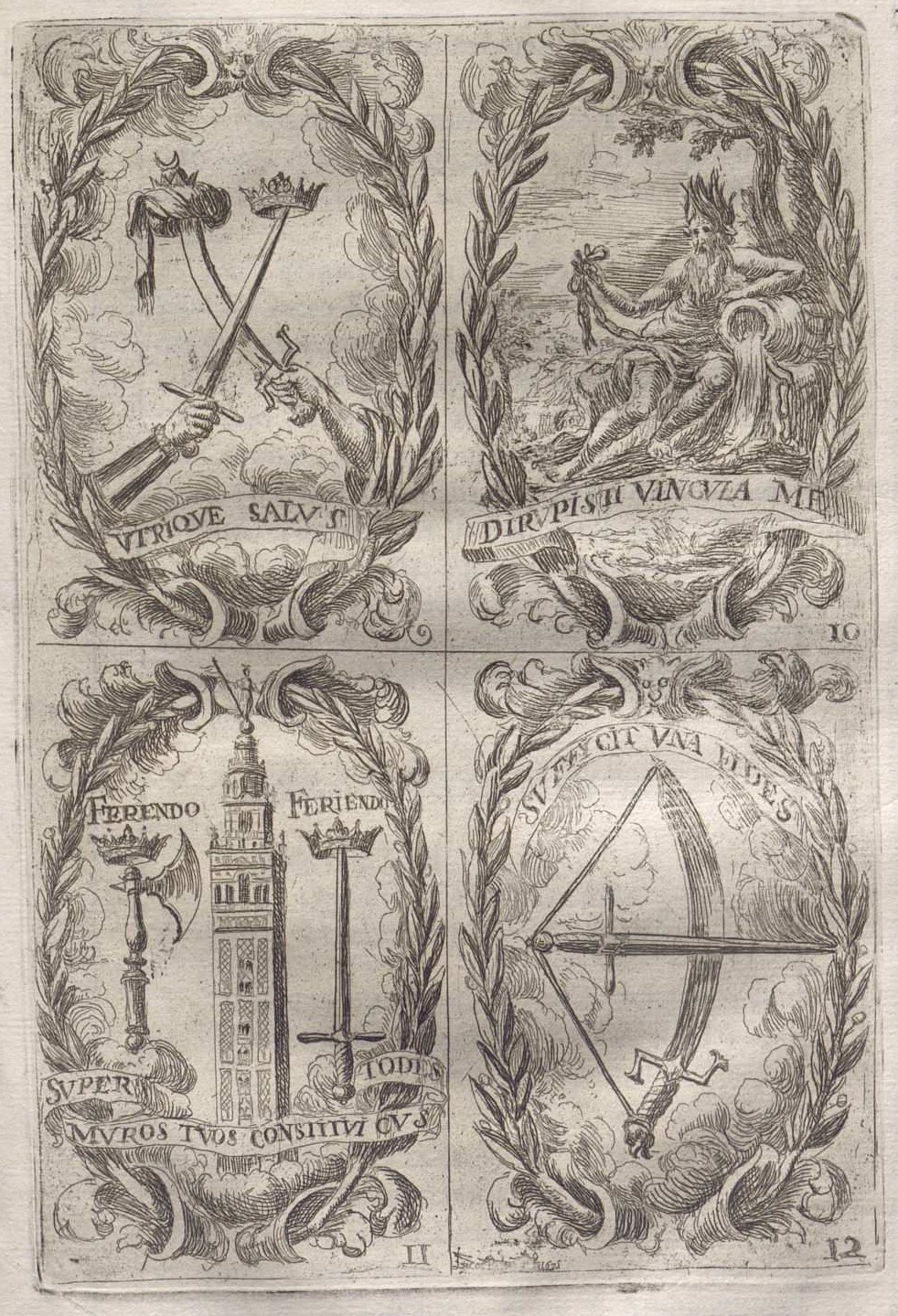 3. Jeroglíficos del Triunfo erigido en la catedral de Sevilla, en Fiestas… al nuevo culto del Señor Rey S. Fernando. F. de la Torre Farfán