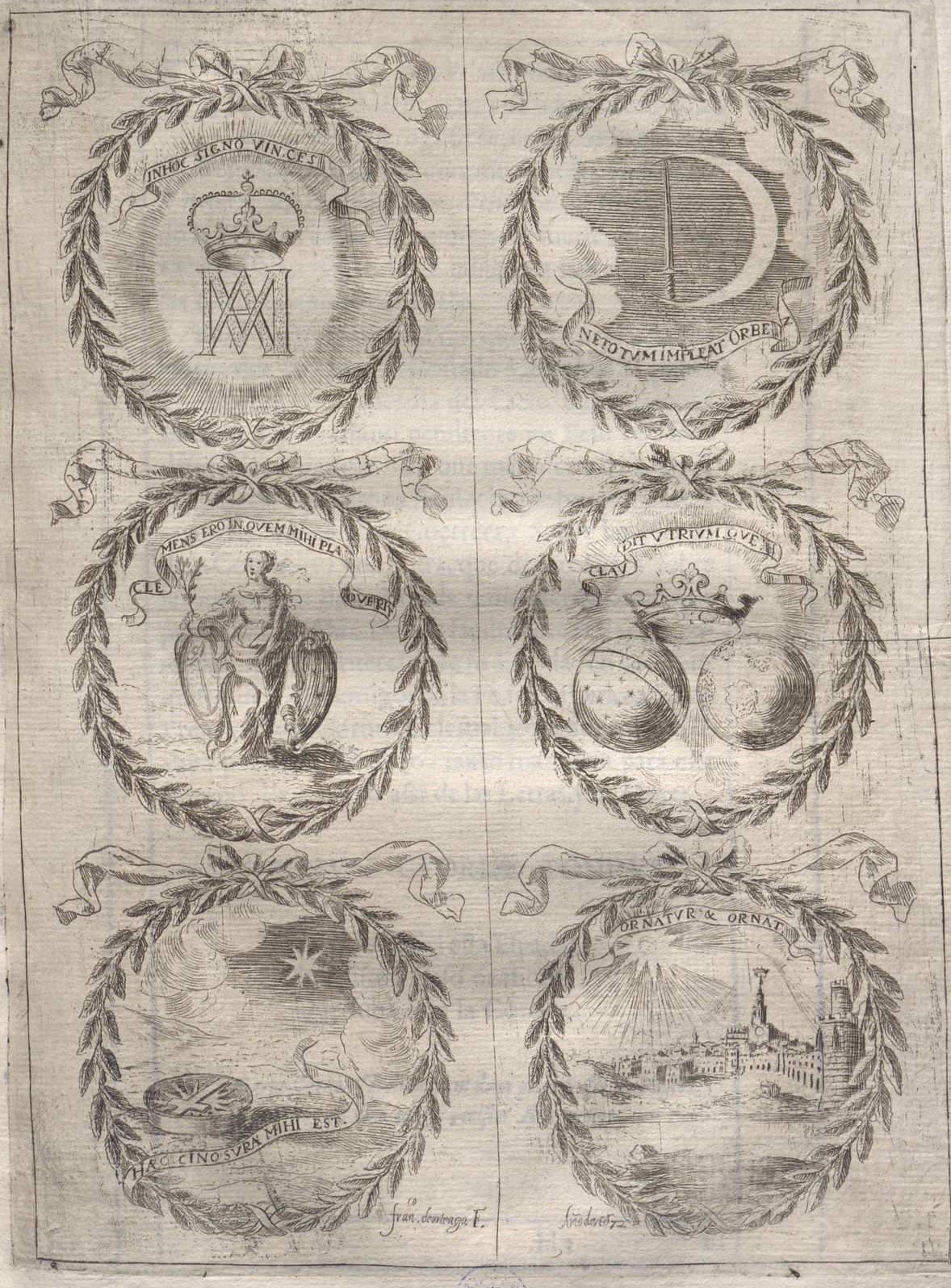 5. Jeroglíficos del Triunfo erigido en la catedral de Sevilla, en Fiestas… al nuevo culto del Señor Rey S. Fernando. F. de la Torre Farfán