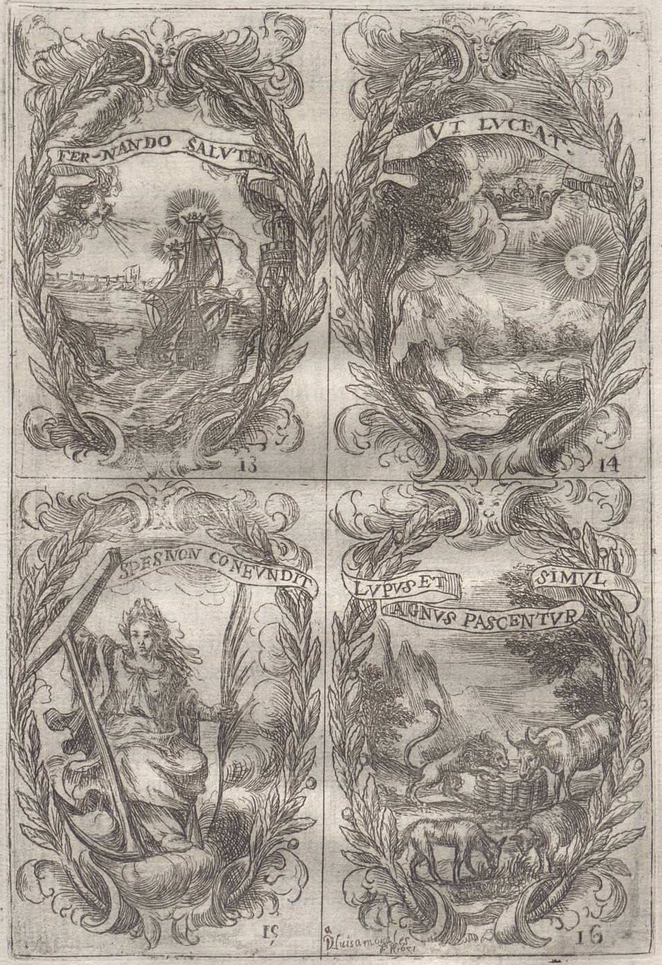 4. Jeroglíficos del Triunfo erigido en la catedral de Sevilla, en Fiestas… al nuevo culto del Señor Rey S. Fernando. F. de la Torre Farfán