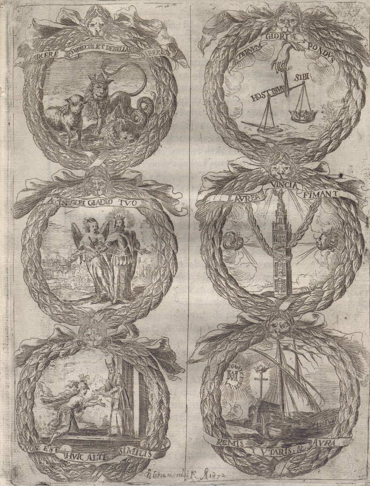 8. Jeroglíficos del Triunfo erigido en la catedral de Sevilla, en Fiestas… al nuevo culto del Señor Rey S. Fernando. F. de la Torre Farfán